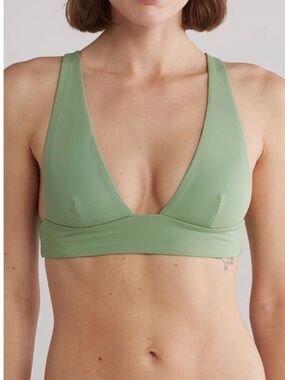 NWT Onia Plunge V-Neck Bikini Top. Medium